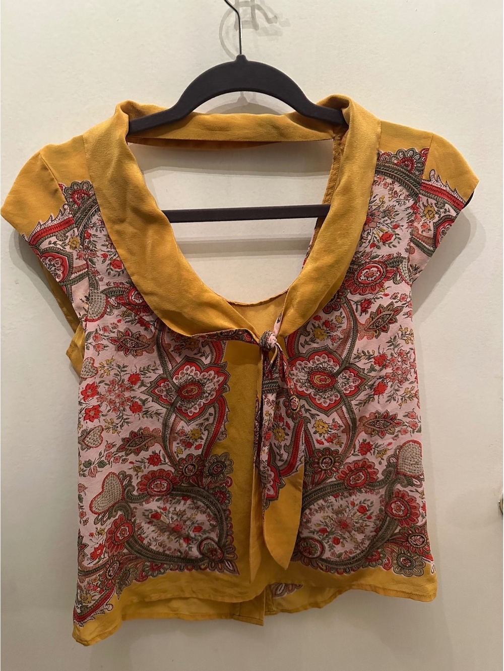 Maeve by Anthropologie Vintage Style Button-Up Blouse with Paisley Print